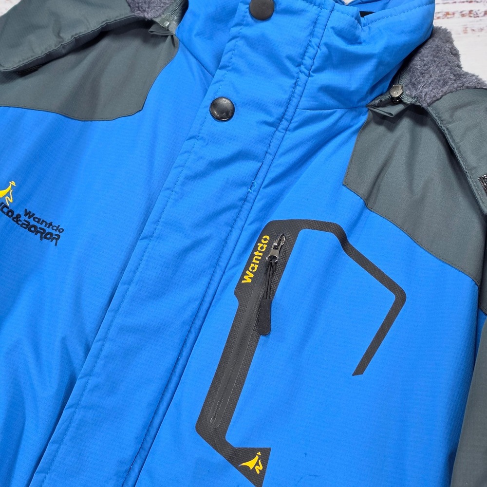 Wantdo Men's Waterproof Insulated Ski Snow Jacket with Detachable Hood Sz Medium